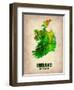 Ireland Watercolor Map-NaxArt-Framed Art Print