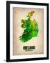 Ireland Watercolor Map-NaxArt-Framed Art Print