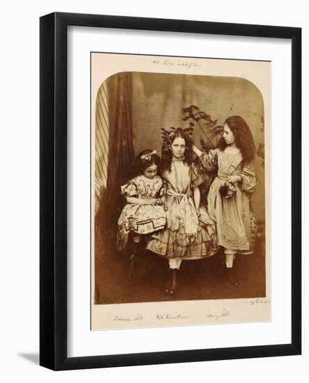 Irene Macdonald, Flo Rankin and Mary Macdonald at Elm Lodge, Hampstead, July 1863-Lewis Carroll-Framed Giclee Print