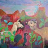 The Wolf and the Rooster Sing by Moonlight-Iria Fernandez Alvarez-Mounted Art Print