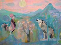The Wolf and the Rooster Sing by Moonlight-Iria Fernandez Alvarez-Stretched Canvas