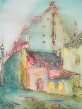 Painting City Street Romantic Light in Pink.-Iriana Shiyan-Art Print