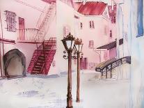 Painting City Street Romantic Light in Pink.-Iriana Shiyan-Art Print