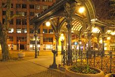 Pioneer Square in Seattle at Early Spring Night. Empty Street.-Iriana Shiyan-Framed Photographic Print