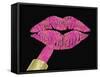 Iridescent Glitter Kiss Hot Pink-Tina Lavoie-Framed Stretched Canvas