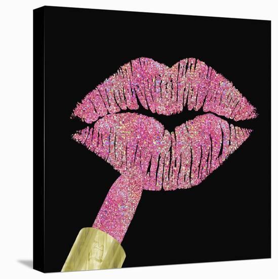 Iridescent Glitter Kiss Pink-Tina Lavoie-Stretched Canvas