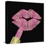 Iridescent Glitter Kiss Pink-Tina Lavoie-Stretched Canvas