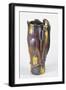 Iridescent Vase Decorated with Reeds, Ceramic, Zsolnay Manufacture, Hungary-null-Framed Giclee Print