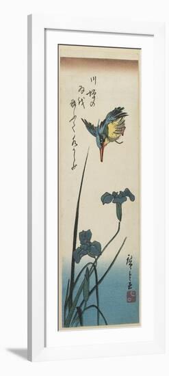 Iris and Kingfisher, 1843-1847-Utagawa Hiroshige-Framed Premium Giclee Print