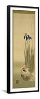 Iris and Mandarin Ducks (Ink & Colour on Silk)-Sakai Hoitsu-Framed Premium Giclee Print