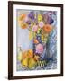 Iris and Pinks in a Japanese Vase with Pears-Joan Thewsey-Framed Giclee Print