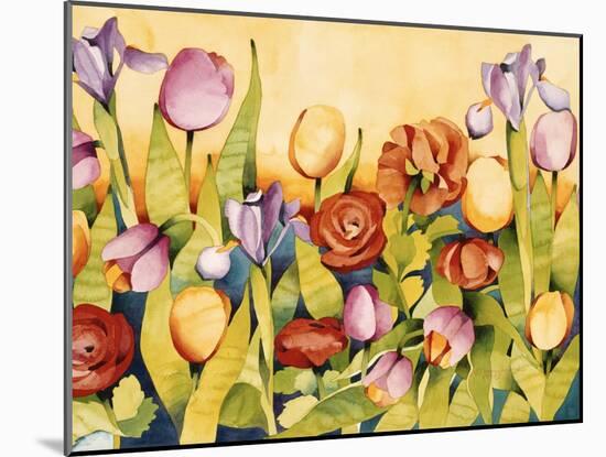 Iris and Tulips-Mary Russel-Mounted Giclee Print