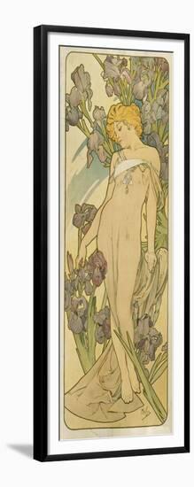 Iris, (Aus Der Serie Von Dekorationstafeln "Blumen), 1898-Alphonse Mucha-Framed Giclee Print