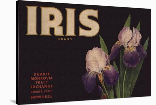 Iris Brand - Duarte, California - Citrus Crate Label-Lantern Press-Stretched Canvas