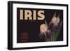 Iris Brand - Duarte, California - Citrus Crate Label-Lantern Press-Framed Art Print