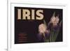 Iris Brand - Duarte, California - Citrus Crate Label-Lantern Press-Framed Premium Giclee Print