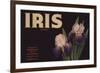Iris Brand - Duarte, California - Citrus Crate Label-Lantern Press-Framed Premium Giclee Print