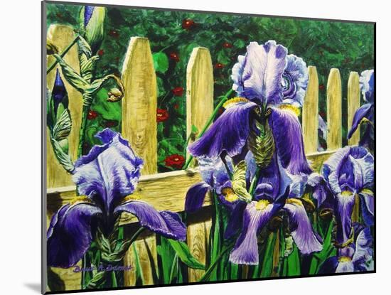 Iris' by the Fence-Bruce Dumas-Mounted Giclee Print