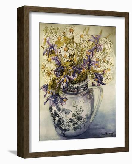 Iris, Chrysanthemums and Carnations in a Copeland Jug-Joan Thewsey-Framed Giclee Print