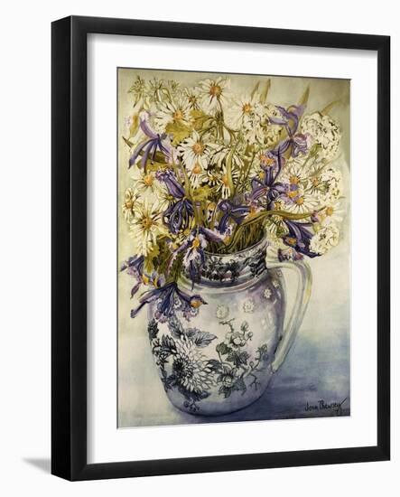Iris, Chrysanthemums and Carnations in a Copeland Jug-Joan Thewsey-Framed Giclee Print