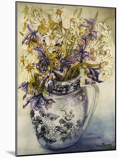 Iris, Chrysanthemums and Carnations in a Copeland Jug-Joan Thewsey-Mounted Giclee Print