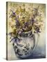 Iris, Chrysanthemums and Carnations in a Copeland Jug-Joan Thewsey-Stretched Canvas