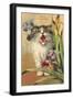 Iris Eloquence with Kitten-null-Framed Art Print