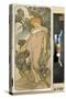 Iris (Faisant Partie De La Serie Des Fleurs). Oeuvre De Alfons Maria Mucha (Alphonse Marie Mucha, 1-Alphonse Marie Mucha-Stretched Canvas