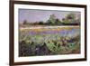 Iris Field and Two Cottages-Timothy Easton-Framed Premium Giclee Print