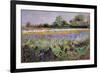 Iris Field and Two Cottages-Timothy Easton-Framed Premium Giclee Print