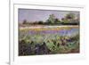 Iris Field and Two Cottages-Timothy Easton-Framed Giclee Print