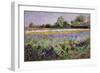 Iris Field and Two Cottages-Timothy Easton-Framed Giclee Print