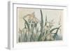 Iris Flowers and Grasshopper, C.1830-31-Katsushika Hokusai-Framed Premium Giclee Print