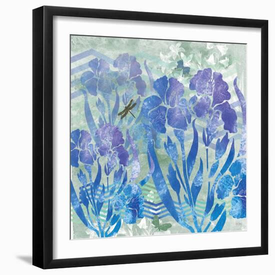 Iris Garden 2-Bee Sturgis-Framed Art Print