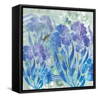 Iris Garden 2-Bee Sturgis-Framed Stretched Canvas