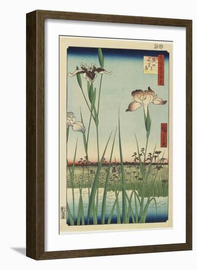 Iris Garden at Horikiri, May 1857-Utagawa Hiroshige-Framed Giclee Print