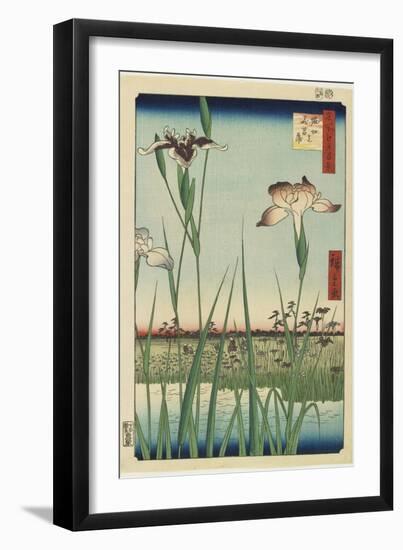 Iris Garden at Horikiri, May 1857-Utagawa Hiroshige-Framed Giclee Print