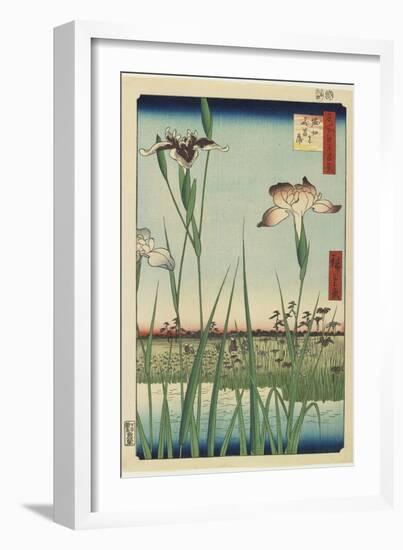 Iris Garden at Horikiri, May 1857-Utagawa Hiroshige-Framed Giclee Print