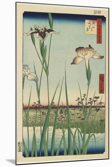 Iris Garden at Horikiri, May 1857-Utagawa Hiroshige-Mounted Giclee Print