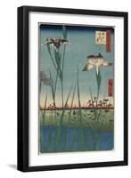 Iris Garden at Horikiri, May 1857-Utagawa Hiroshige-Framed Giclee Print