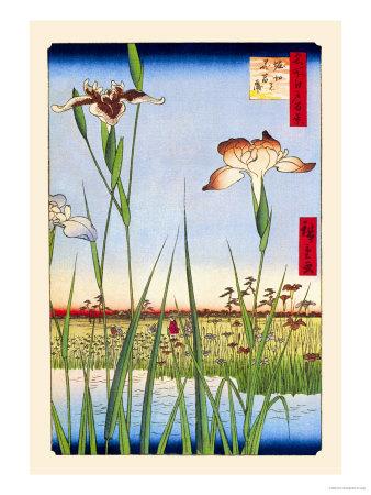 'Iris Garden at Horikiri' Prints - Ando Hiroshige | AllPosters.com