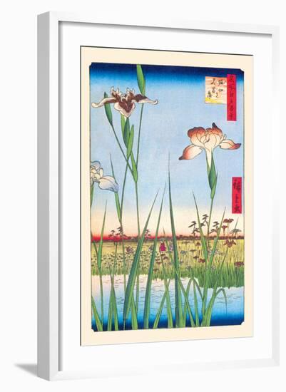 Iris Garden at Horikiri-Ando Hiroshige-Framed Art Print