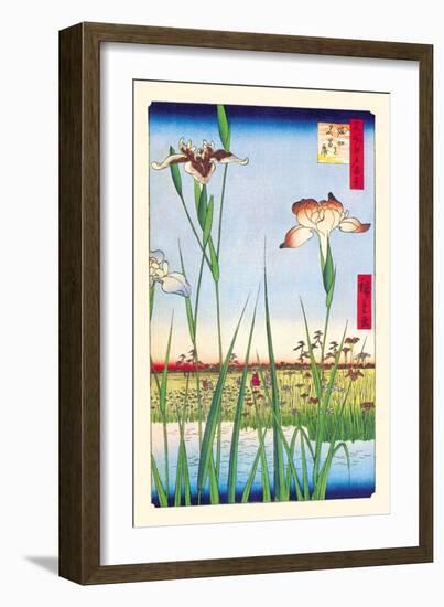 Iris Garden at Horikiri-Ando Hiroshige-Framed Art Print