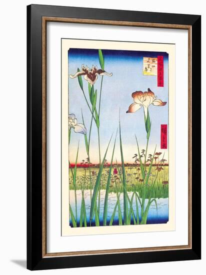 Iris Garden at Horikiri-Ando Hiroshige-Framed Art Print