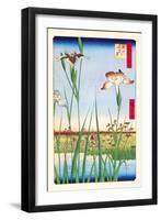 Iris Garden at Horikiri-Ando Hiroshige-Framed Art Print