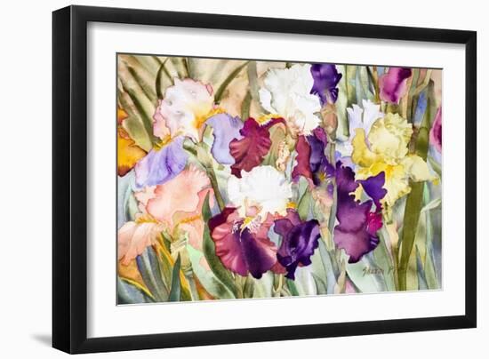 Iris Garden I-Sharon Pitts-Framed Giclee Print