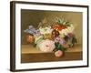 Iris, Lilac, Primulae, Blossom and Peonies in a Basket-Johan Laurentz Jensen-Framed Giclee Print