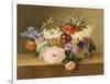 Iris, Lilac, Primulae, Blossom and Peonies in a Basket-Johan Laurentz Jensen-Framed Giclee Print