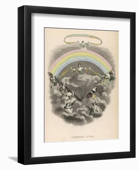 Iris, the Goddess of the Rainbow, Spreads Her Fan-null-Framed Art Print
