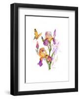 Iris with Yellow Butterfly, 2016-John Keeling-Framed Giclee Print